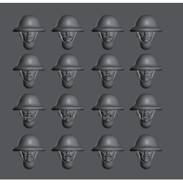 WW2 Heads with Brodie Helmets