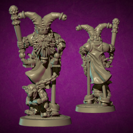 Dwarf Jester with goblin